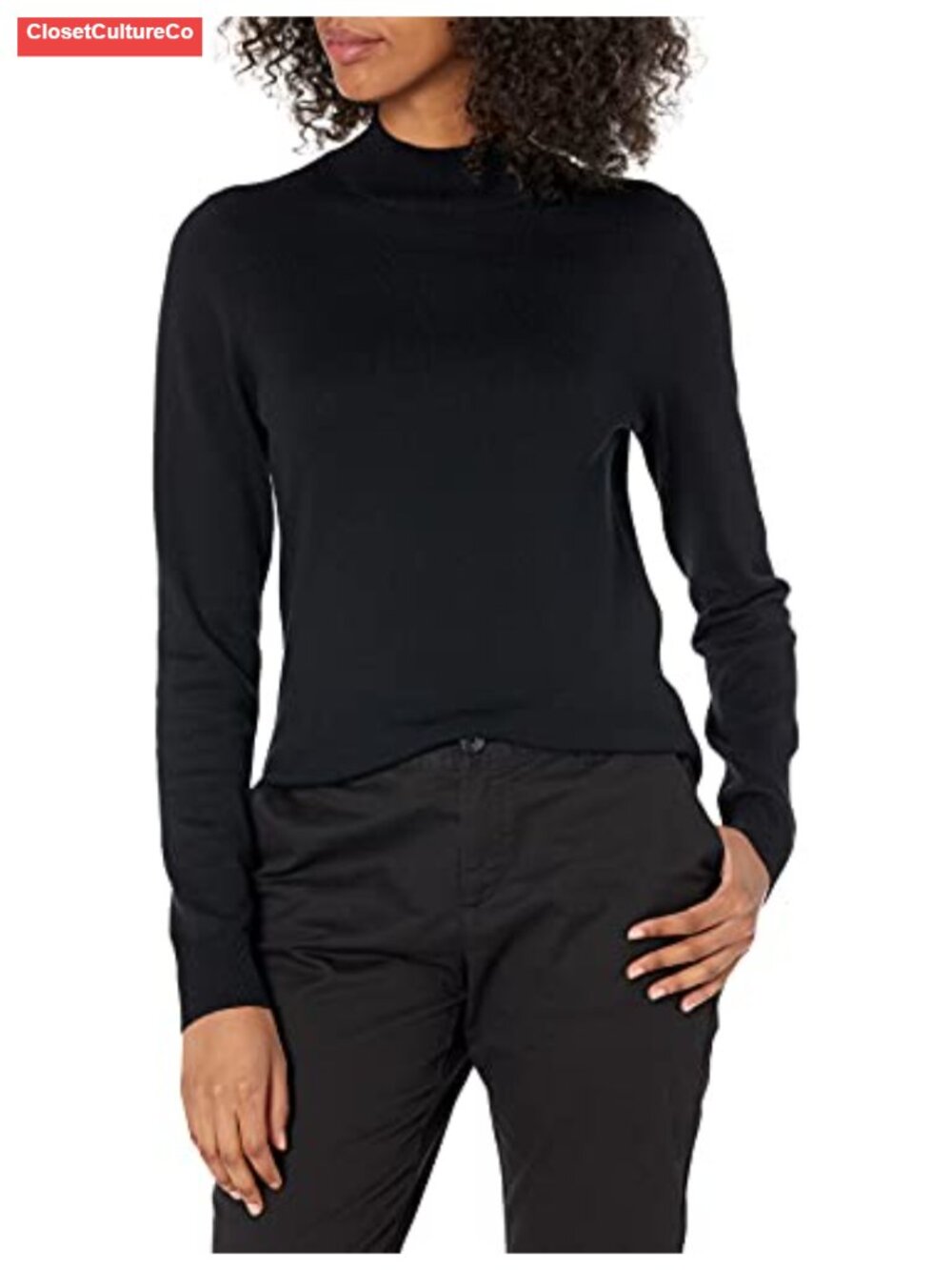 Lightweight Mock Neck Pullover Sweater Regular Fit Long Sleeve